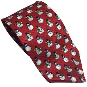 Tango Max Raab Snowman Tie Tied Christmas Holiday Winter Red 58 x 3 3/4